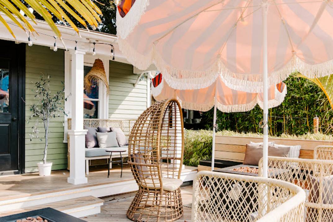 American Beech Hotel courtyard in Stirling Square Greenport