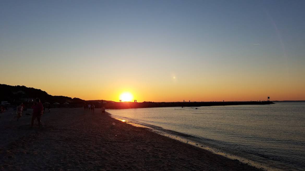 Meschutt Beach County Park bayside in Hampton Bays
