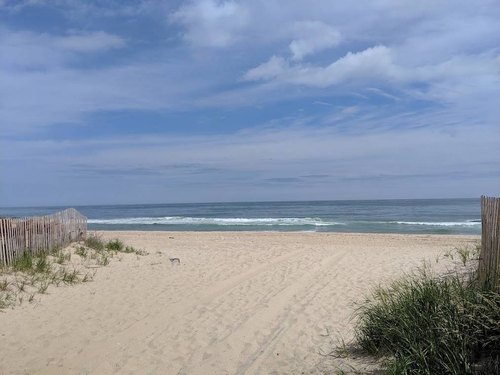 Town Line Beach with quiet dunes and empty sand at Wainscott